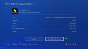 click the Turn Off Auto Renew button 