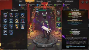 Soulstone Survivors game menu