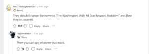 reddit reaction on washington redskins